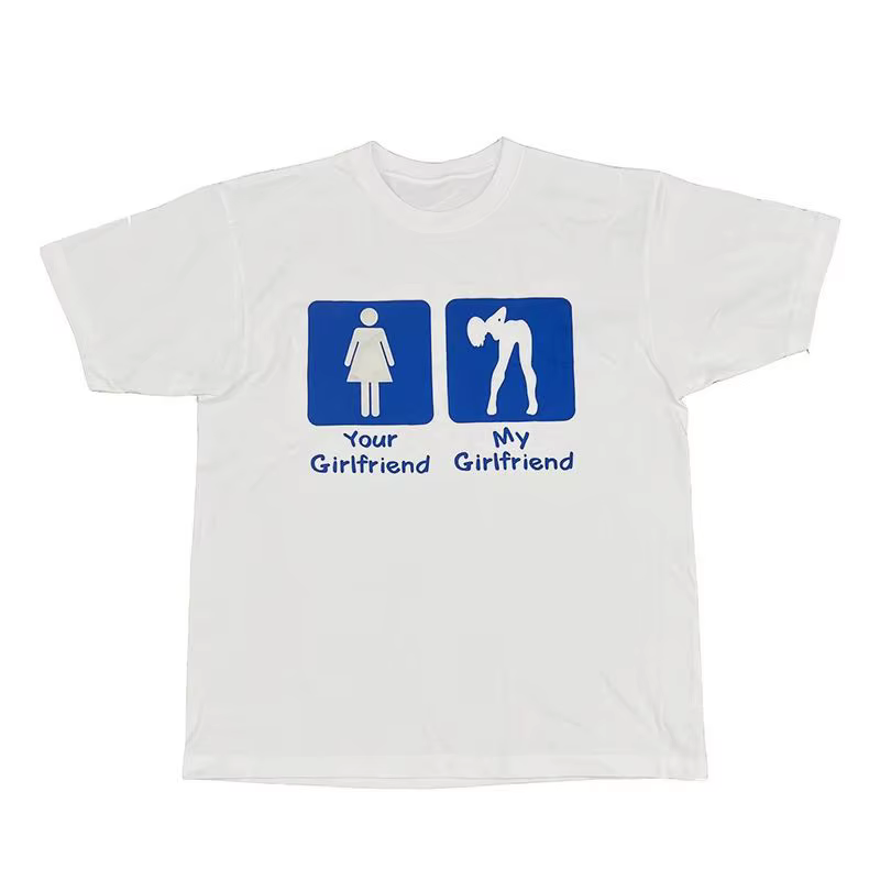 T-shirt décontracté pour femme et homme, streetwear, motif humoristique, « J'aime ma petite amie »,
