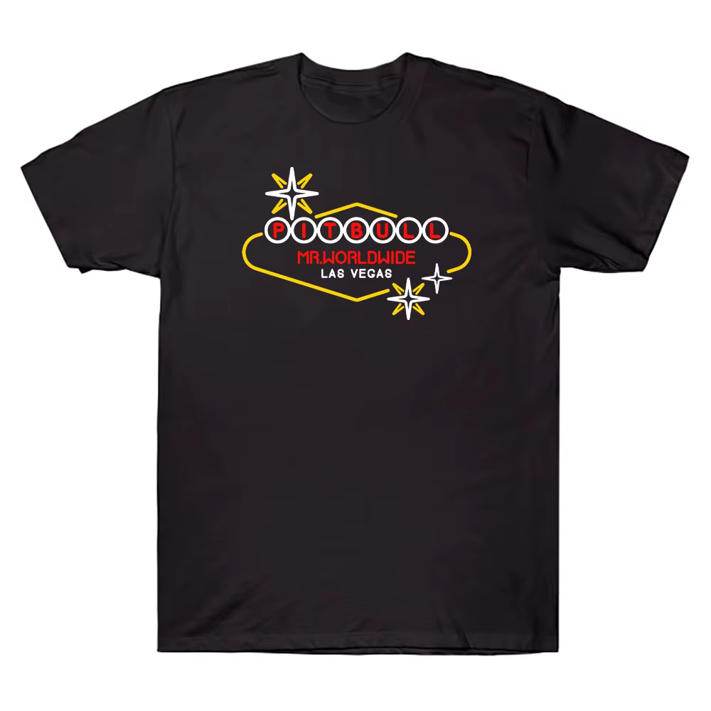 Rappeur Pitbull Vegas signe t-shirt Rap Hip Hop musique T-shirts femmes hommes coton surdimensionné 