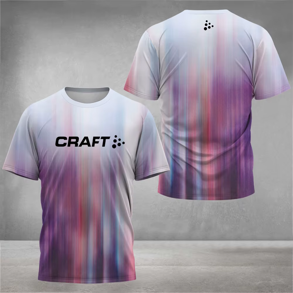 T-shirt à col rond imprimé à la mode pour hommes, haut à manches courtes, badminton et tennis, vêtem