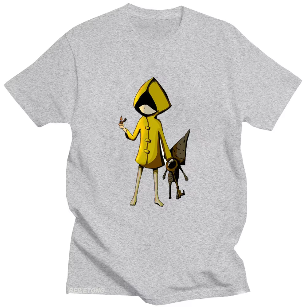 T-shirt à manches courtes Little Nightmares Mono Cartoon Print, T-shirt Harajuku Kawaii, Vêtements d