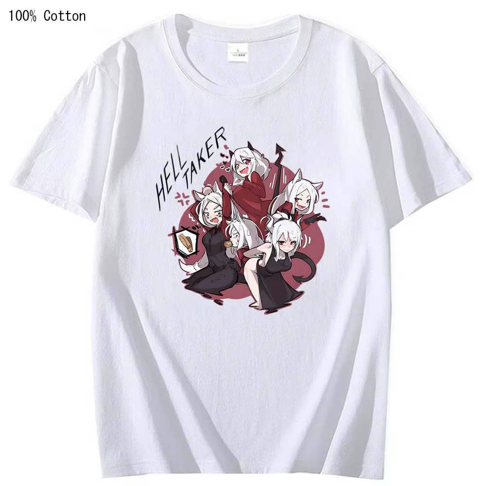 Helltaker-T-shirt à Manches Courtes pour Homme et Femme, 100% Coton, Décontracté, Doux, à la Mode, M