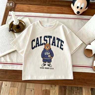 T-shirt pour enfants à motif de dessin animé, vêtements d'été pour enfants, boutique de mode, hauts 