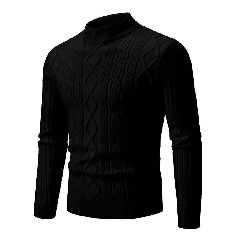 Pull Jacquard à col rond pour homme, couleur unie, ample, à la mode, chemise de Base, automne et hiv