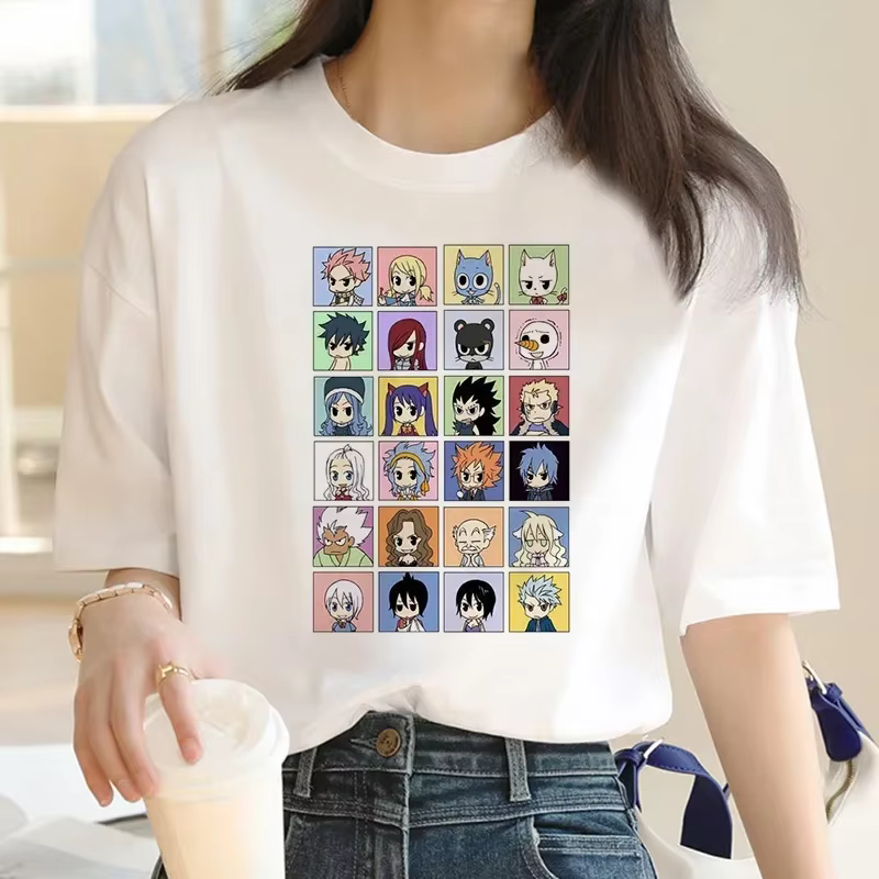 Queue de fée t-shirt femmes kawaii tumblr couple vêtements streetwear blanc t-shirt streetwear