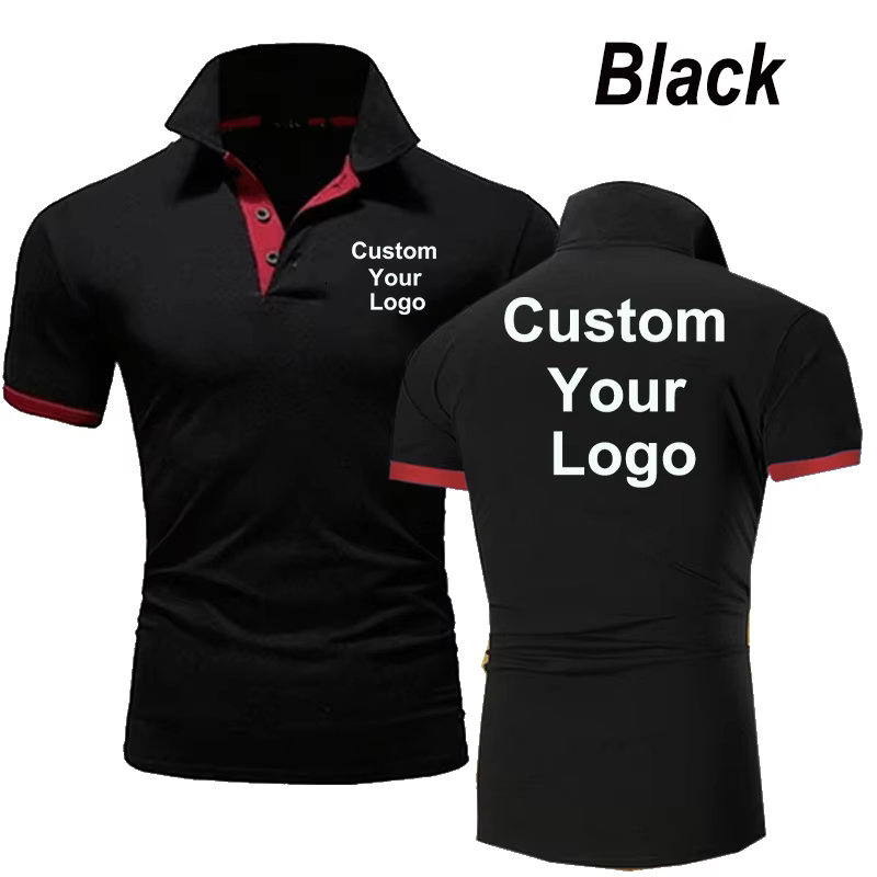 T-Shirt à manches courtes pour hommes, Polo à revers, personnalisé avec votre Logo, mode d'été, déco