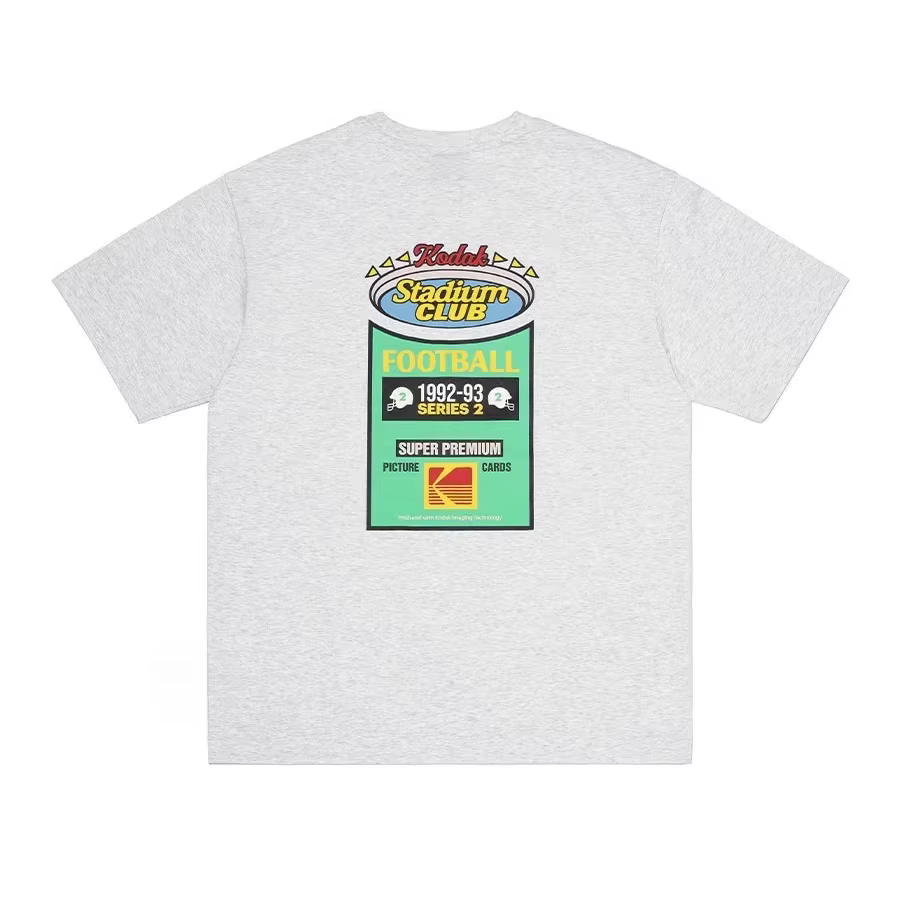 T-shirt d'été polyvalent pour hommes, 100% coton, imprimé sur film de marque Kodak, haut décontracté