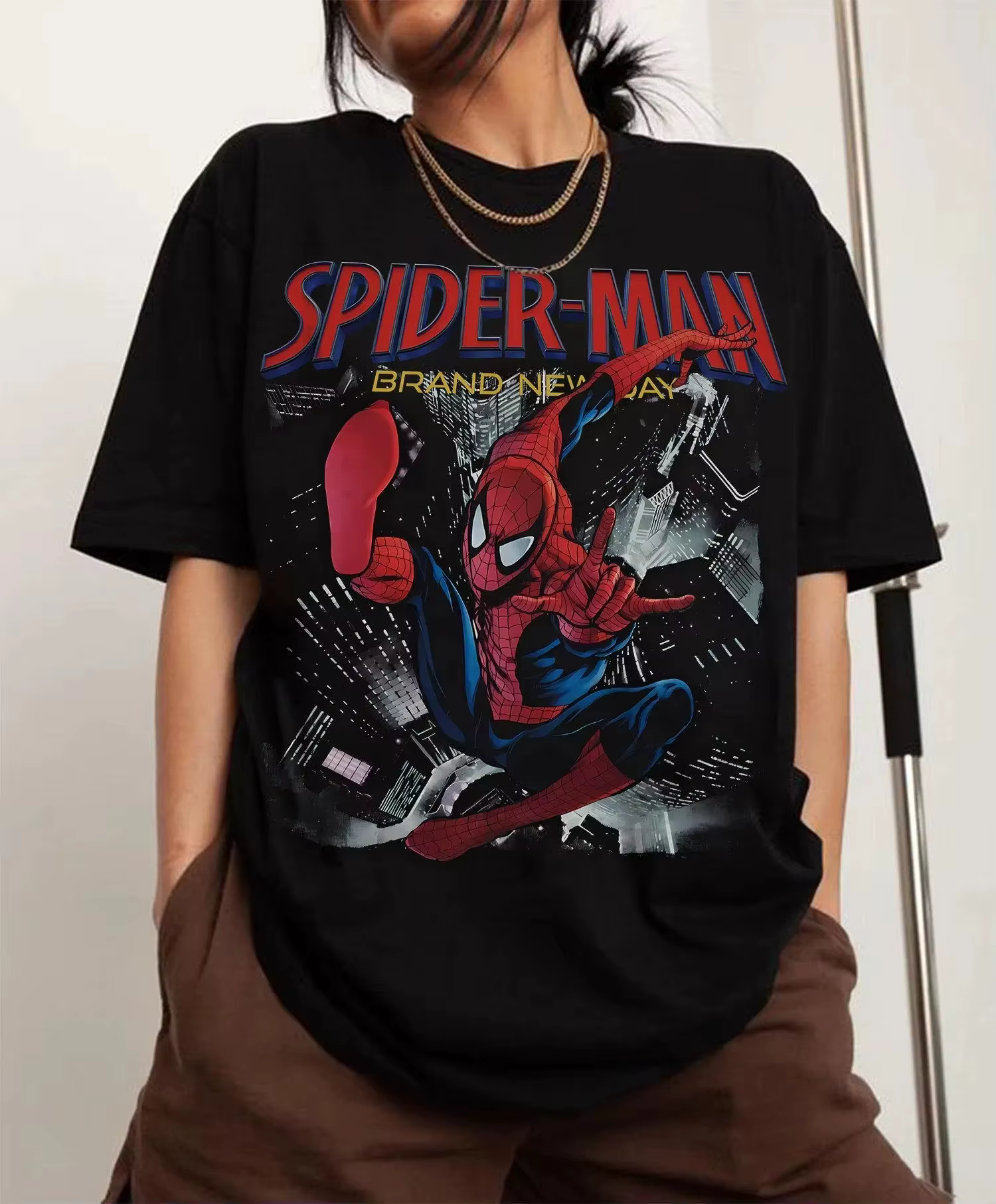 T-shirt imprimé Spiderman Marvel Superhero 2026, pour hommes et femmes, décontracté et confortable,