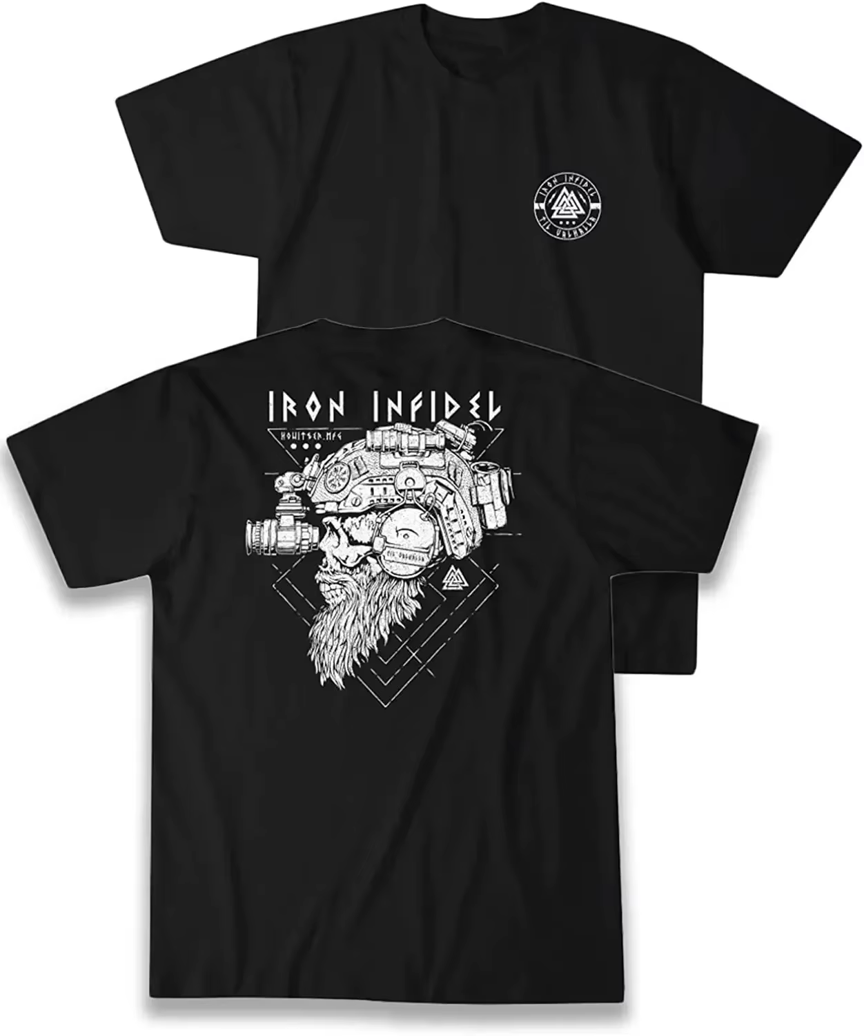 Til Valhalla chemise américaine barbe guerrier tactique crâne T-shirt nouveau 100% coton à manches c