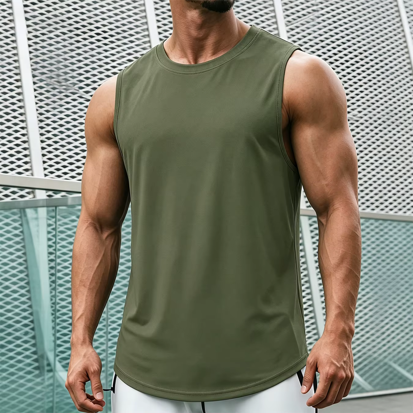 Débardeur de sport pour homme, coupe ample, couleur unie, pour l'été, gym, fitness, streetwear, basi
