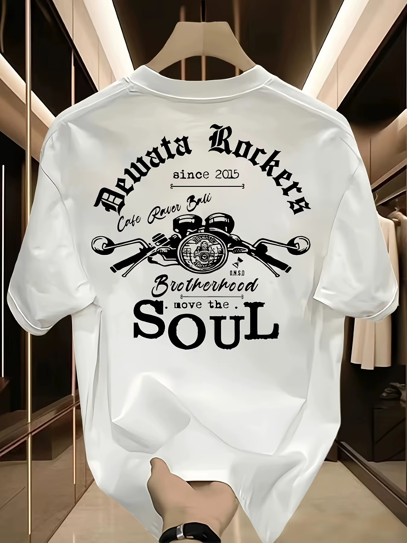 T-shirt pour homme en coton 100% avec imprimé graphique Vintage Motorcycle Soul, idéal pour l'été et