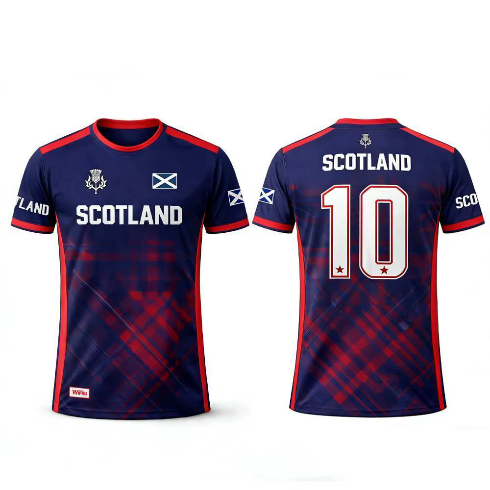 T-shirt imprimé drapeau écossais 2026 – Maillot de football respirant et à séchage rapide pour homme