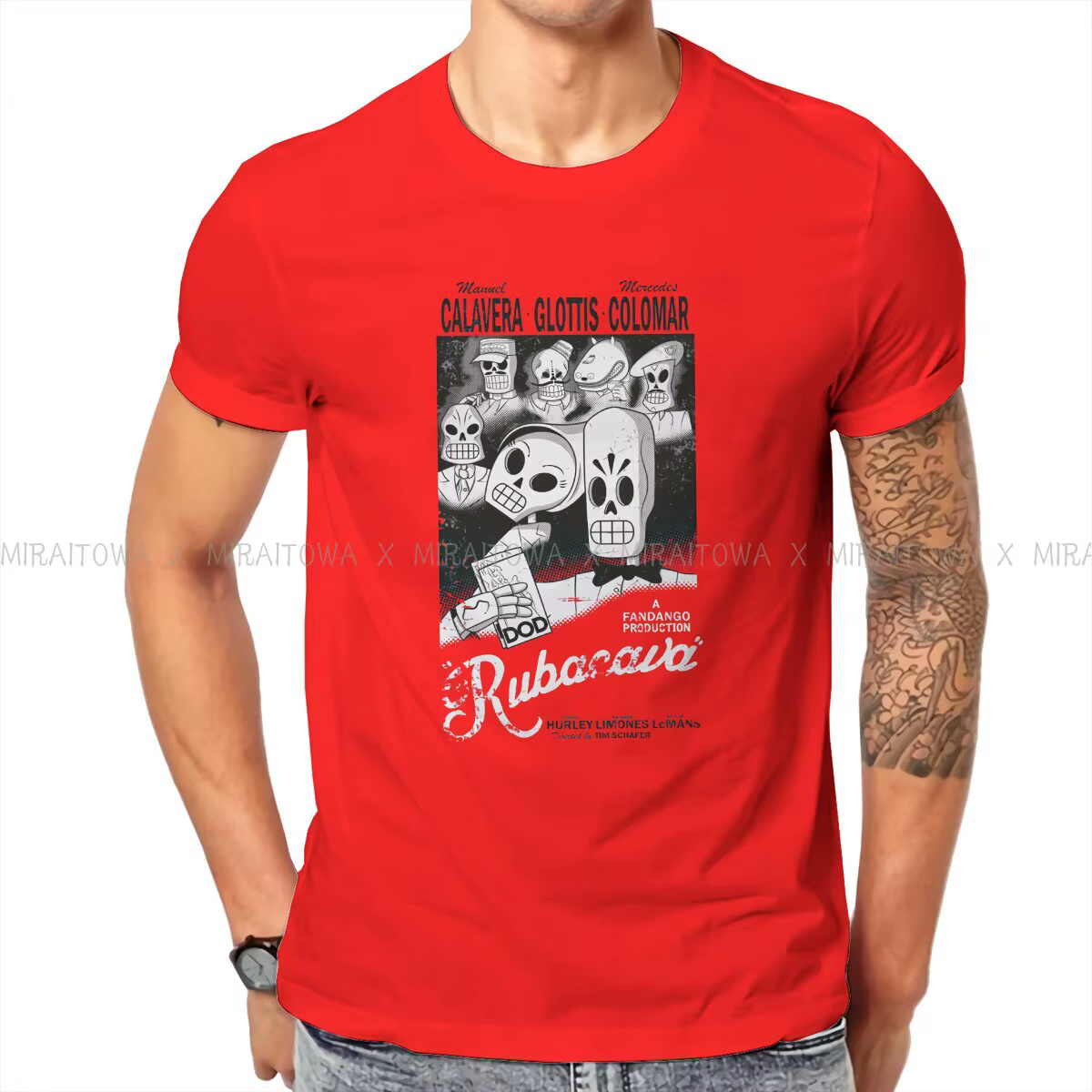 T-shirt pour homme, Streetwear, Harajuku, Hipster, à la mode, jeu de Grim Fandango, Rubacava