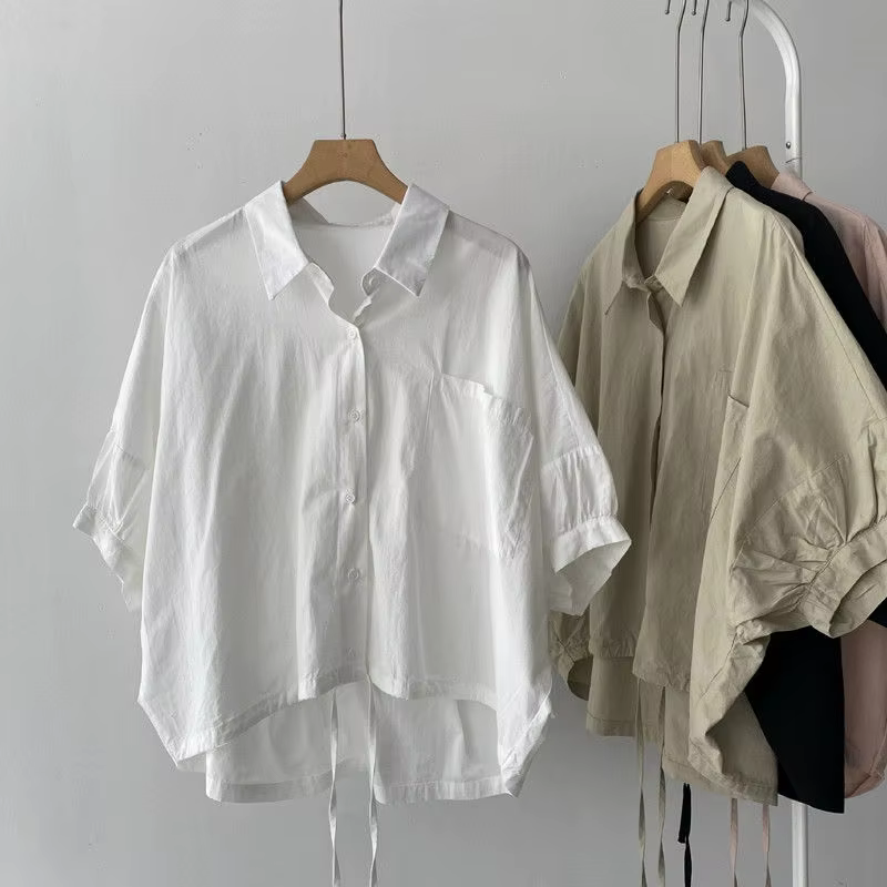 JOEVILU dames manches chauve-souris chemise d'été ample à manches courtes haut mode Boho Cardigan re