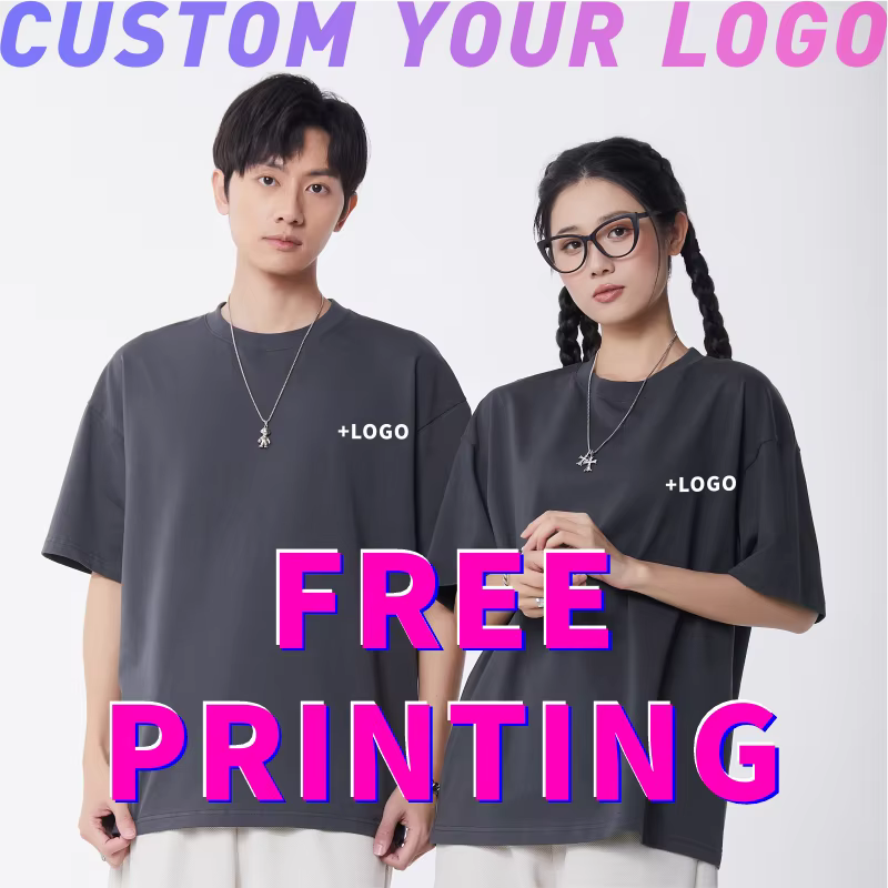 T-shirt unisexe à manches courtes, logo imprimé gratuit, image personnalisée, vêtements de travail, 