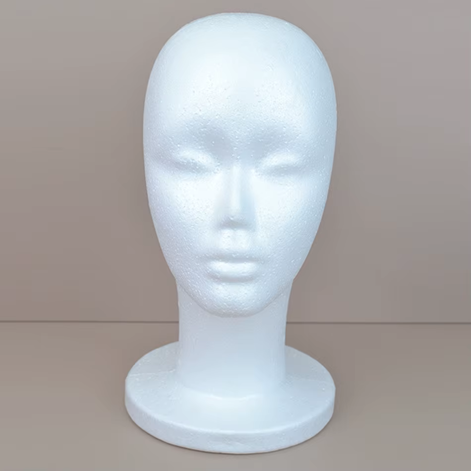 Tête de Mannequin femme, chapeau en mousse de polystyrène, présentoir de lunettes, présentoir de per