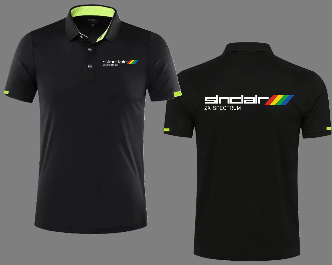 Polo Saintclaire ZX SPECTRUM COMPUTER à séchage rapide, style années 80, jeux vidéo, golf, respirant