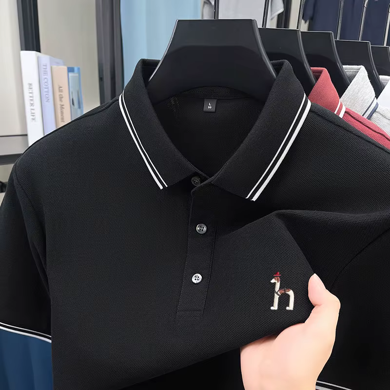 Polo brodé de marque haut de gamme pour homme, nouveau style estival, 100 % pur coton, respirant, dé