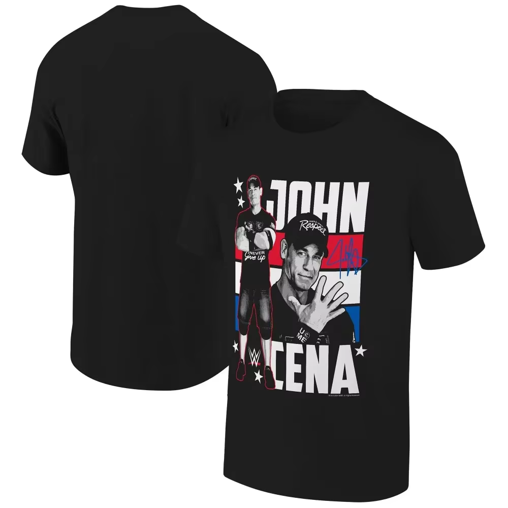 T-shirt bleu clair pour hommes, John Sena, tournée d'adieu, Toronto, été, respirant et à séchage rap