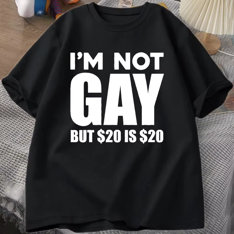 T-shirt « Je ne suis pas gay, mais 20 ans, c'est 20 » – T-shirts amusants pour hommes et femmes, mot