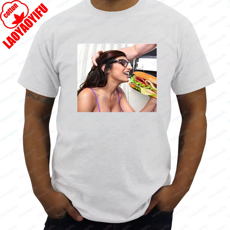 T-shirt imprimé Khalifa Action Movie Star, humoristique et amusant, pour femmes, avec motif de sandw