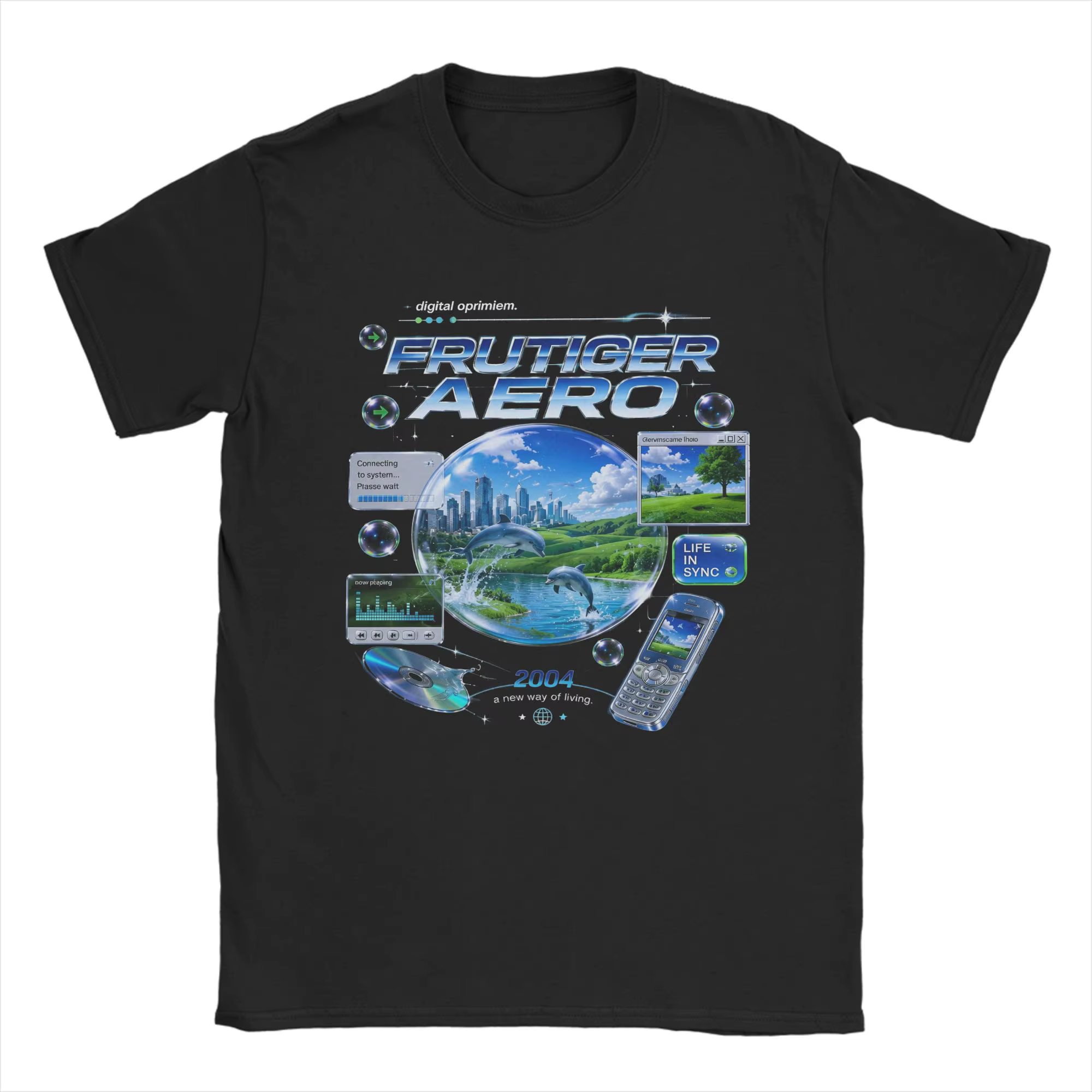 T-shirt graphique Frutiger Metro, T-shirt Frutiger Aero Mcbling 2026 pour hommes, T-shirts à col ron