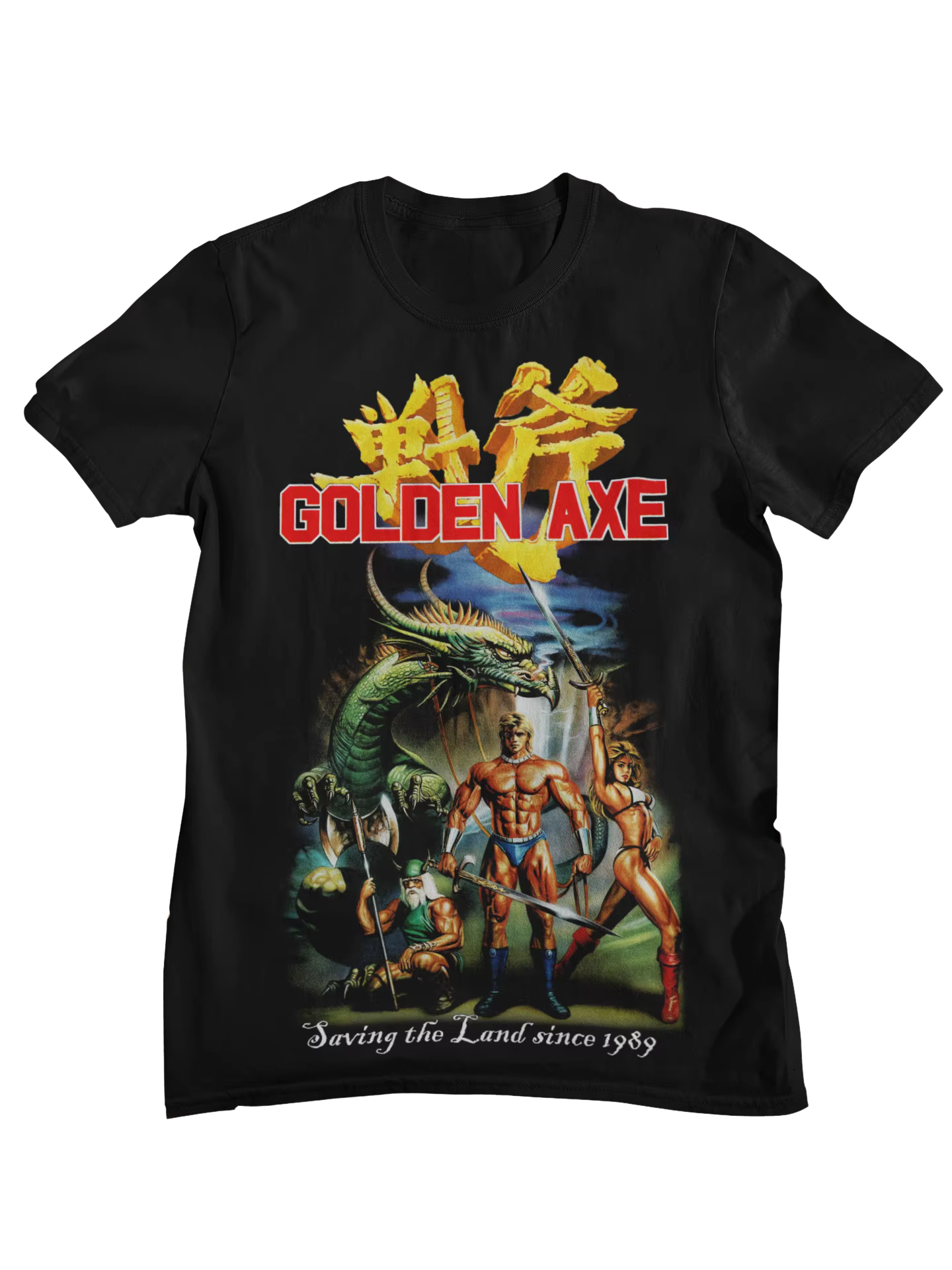 T-shirt graphique Golden Axe Retro Arcade pour hommes, classique des années 80, jeu Beat 'Em Up, en