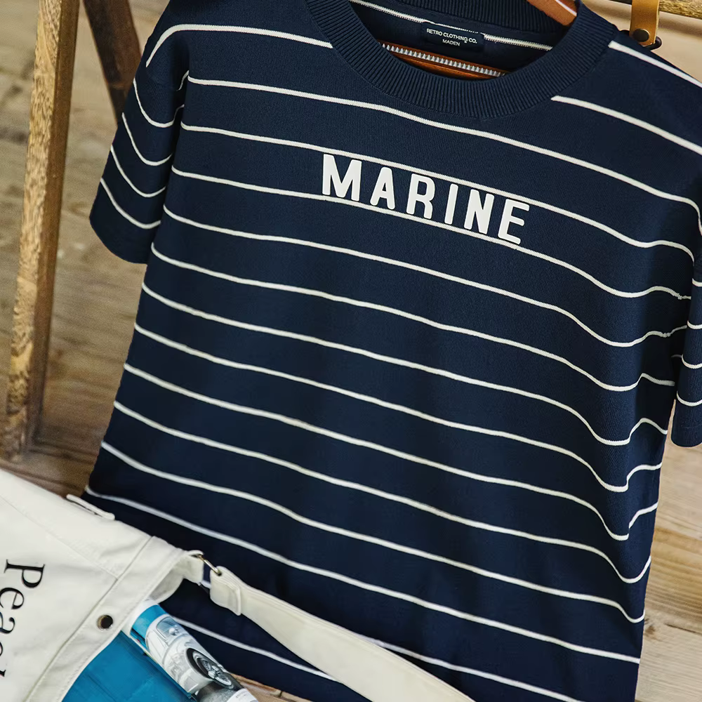 Maden-T-Shirt manches courtes pour hommes, estival et respirant, avec lettres imprimées