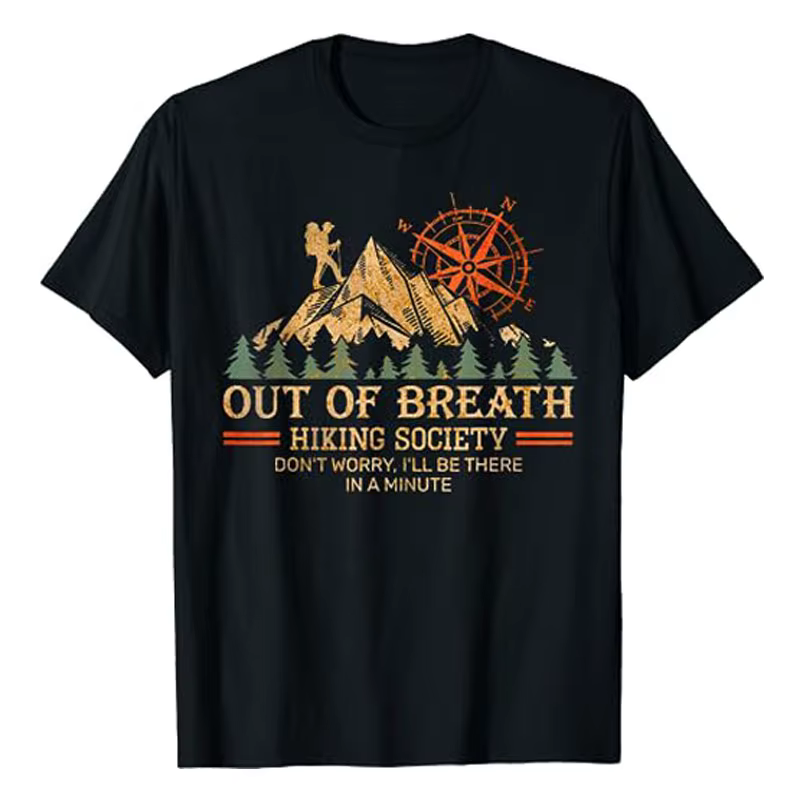 T-shirt de randonnée hors du souffle, T-shirt amusant, Amoureux de la montagne, Camping, Tenue graph