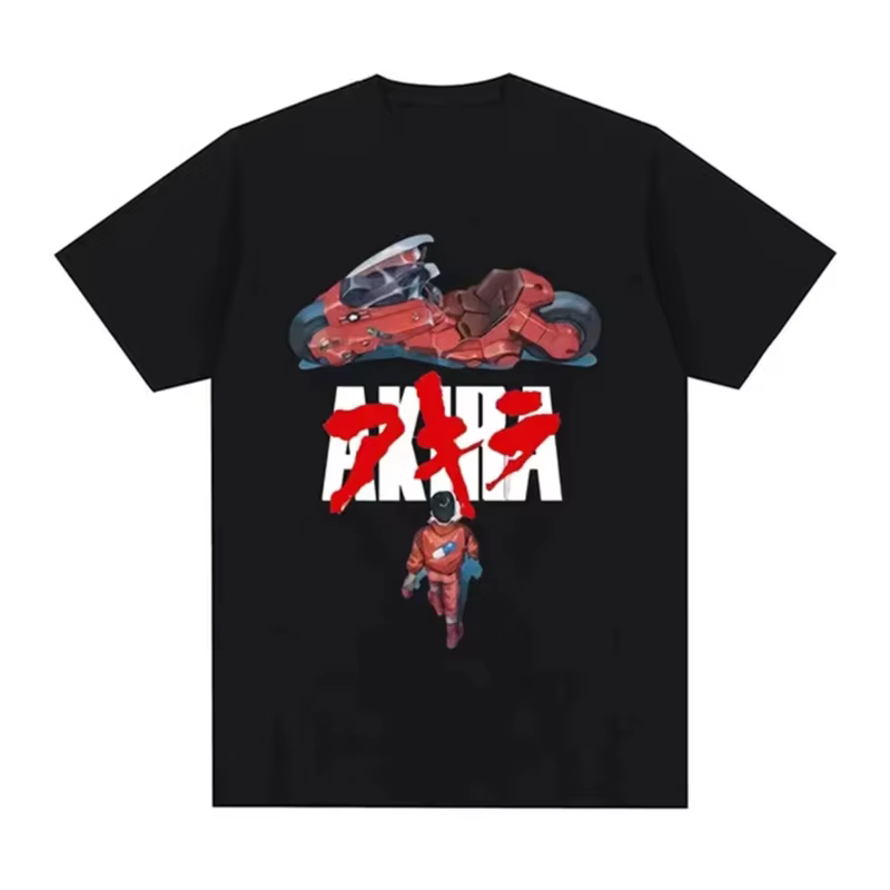 T-shirt à manches courtes pour hommes, en coton, avec dessin animé japonais New Tokyo Akira, film sc