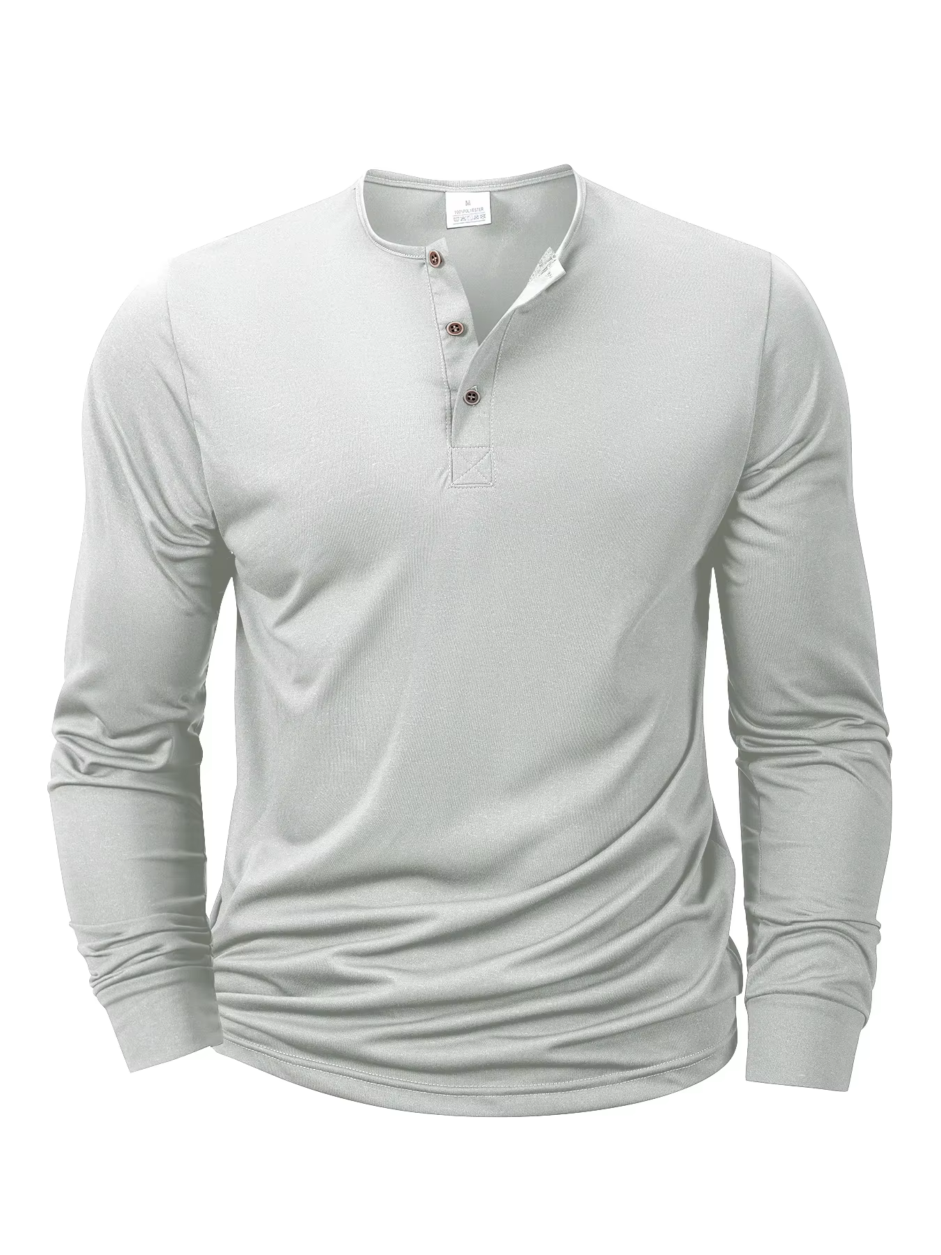 T-shirt à manches longues pour hommes, col Henley, coupe cintrée, chemise à bascule, hauts de Fitnes
