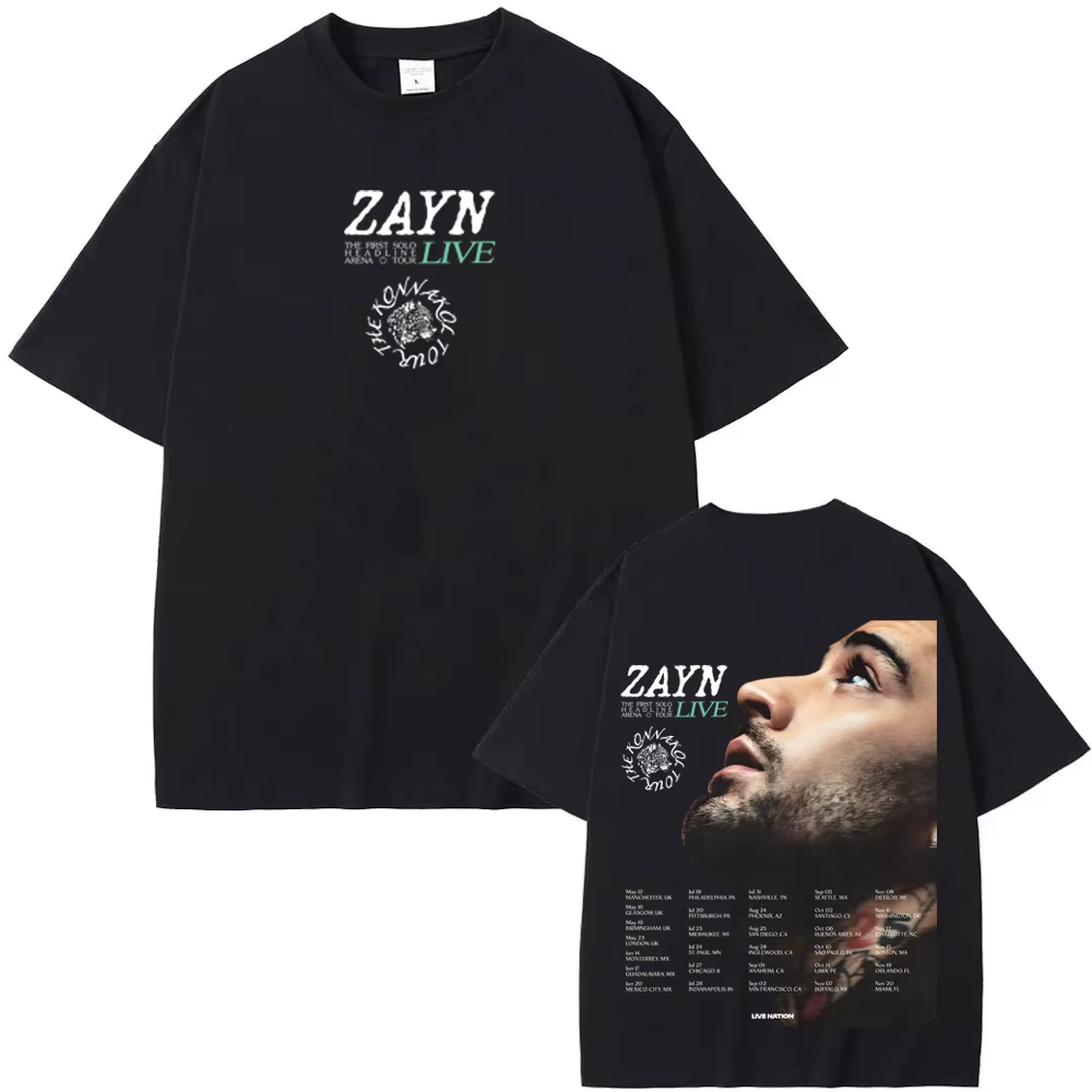 Zayn Malik T-Shirt chanteur américain THE KONNAKOL TOUR T-shirt à manches courtes pour femmes/hommes