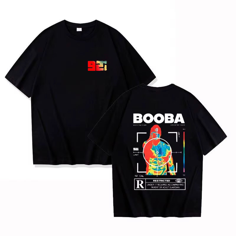 B2O T-shirts pour hommes et femmes, T-shirt à manches courtes imprimé BOOBA, décontracté, Harajuku,
