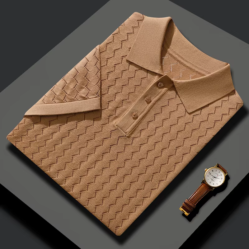 MVCircFLRT-T-shirt à manches courtes pour homme, polo en tricot respirant, chemise fine, chemise d'a