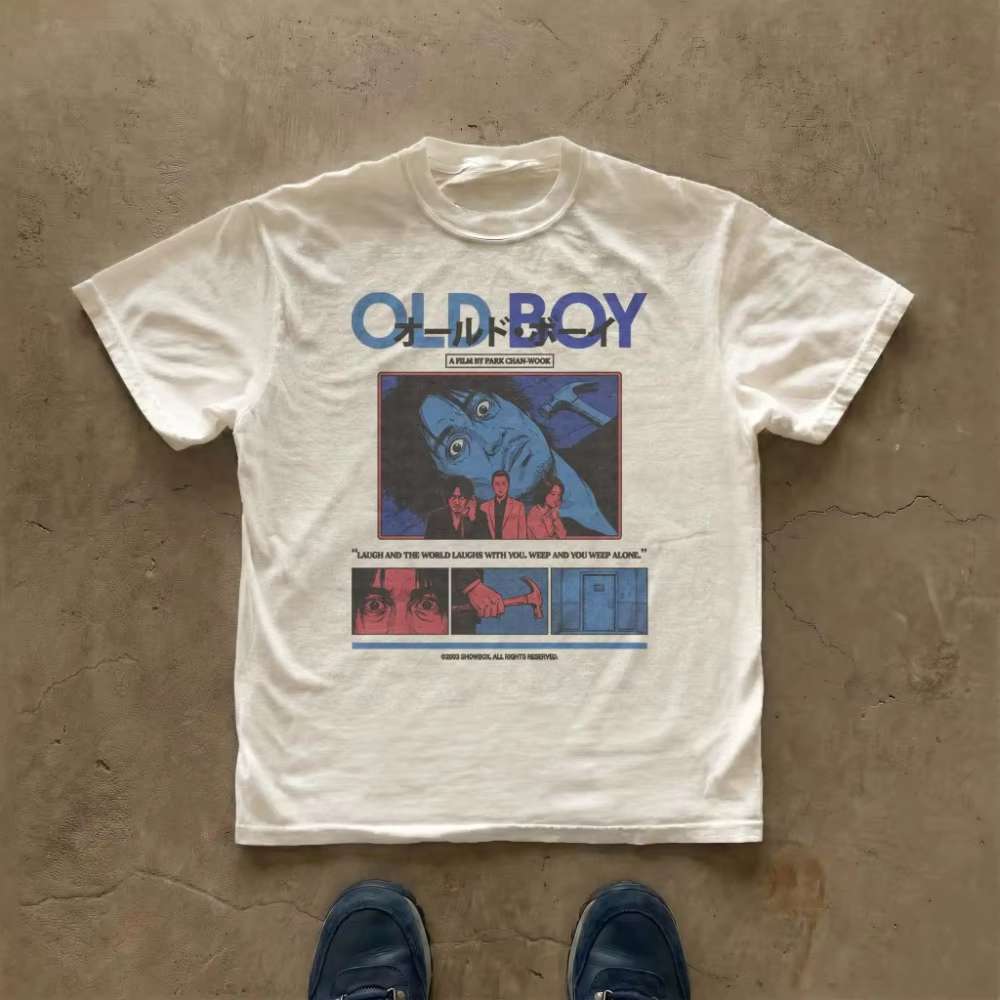 T-shirt du film Oldboy, affiche de film vintage 2003, esthétique manga, streetwear, vêtement graphiq