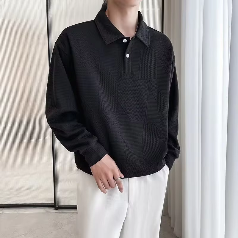 Nairobi-Polo à manches longues pour hommes, sweat-shirt Baggy Olor, t-shirt Harajuku uni, t-shirt él