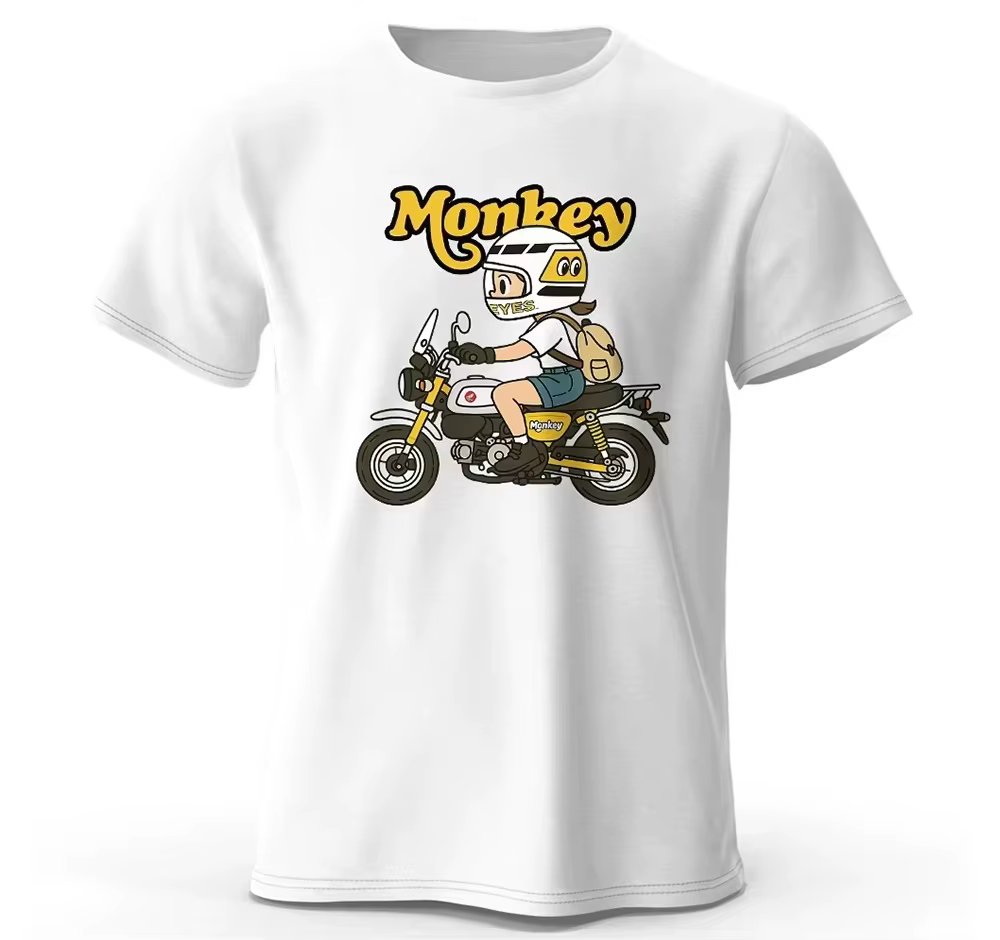 T-shirt Moto Monkey 2026 pour Hommes et Femmes, T-shirt graphique en coton, Streetwear d'été