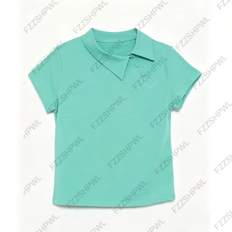 Polo pour femme Harajuku, couleur unie tendance, style American Hot Girl, Y2K, décontracté, rétro, c