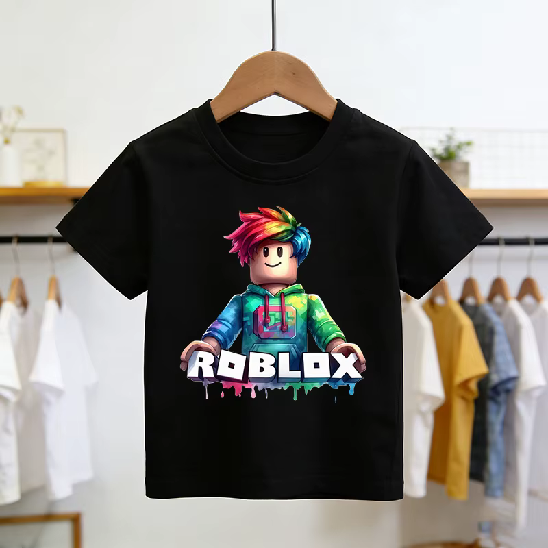 Roblox T-shirt été mode haut à manches courtes T-shirt garçons et filles hauts jeu d'été Streetwear