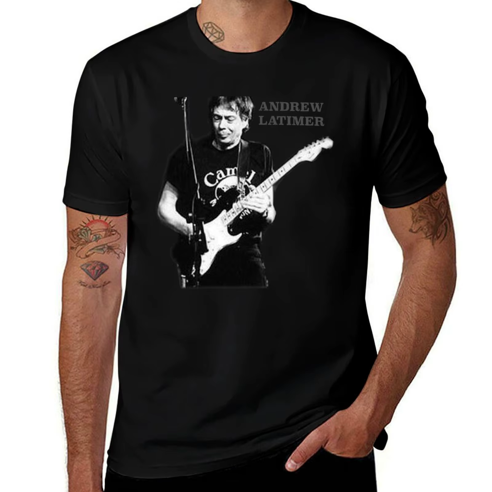 Andrew Latimer - T-shirt The Camel Band, t-shirt basique uni pour le printemps et l'été