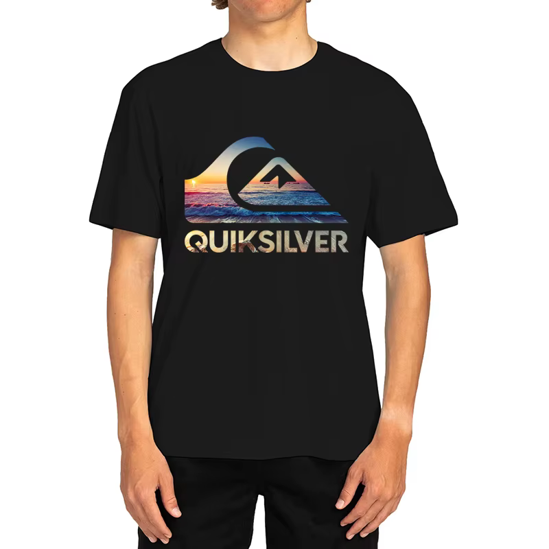 Nouveau T-shirt à manches courtes en coton imprimé surf pour homme et femme, style décontracté améri