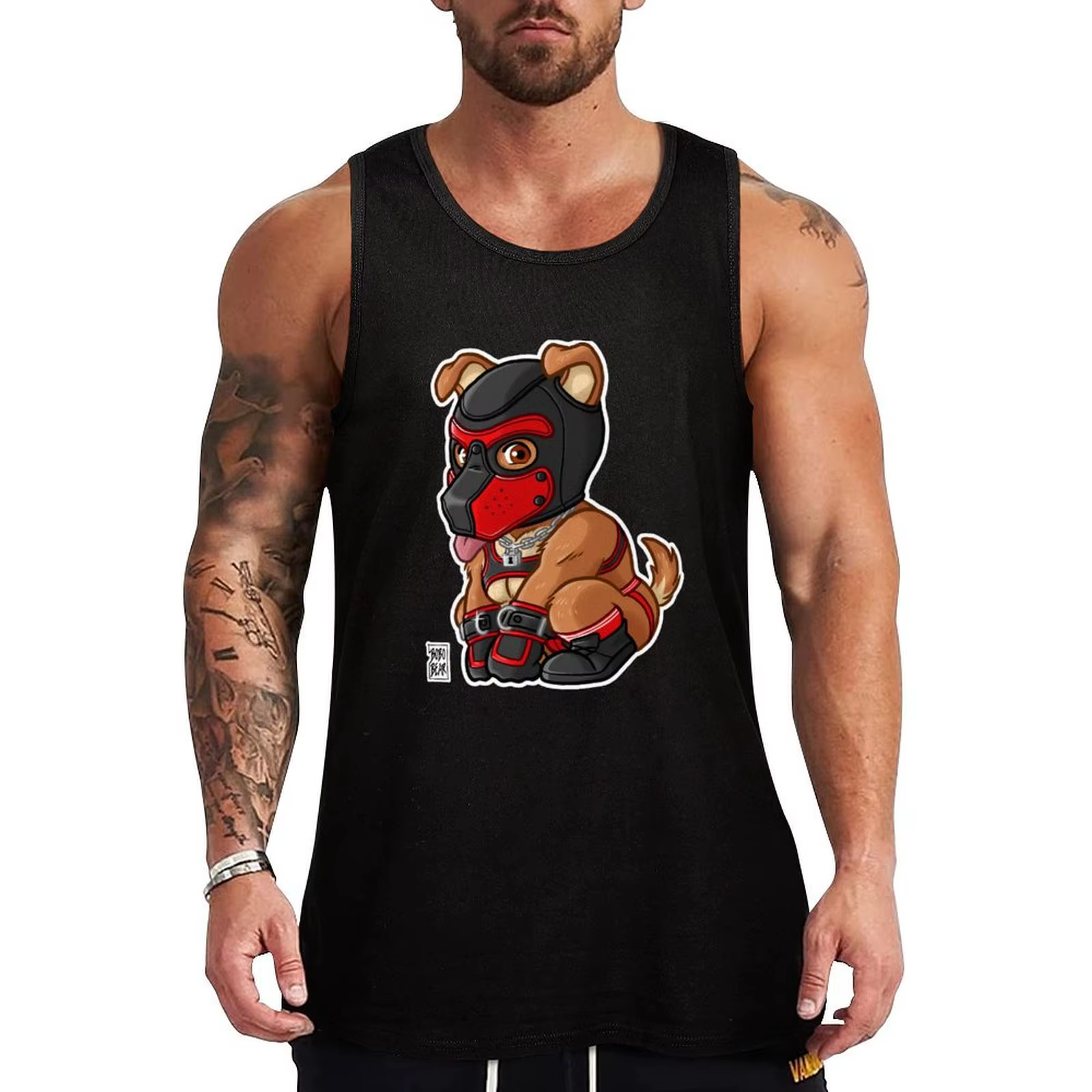 PLAYFUL PUPPY-masque rouge-série BEARZOO débardeur t-shirt musculaire gilet homme