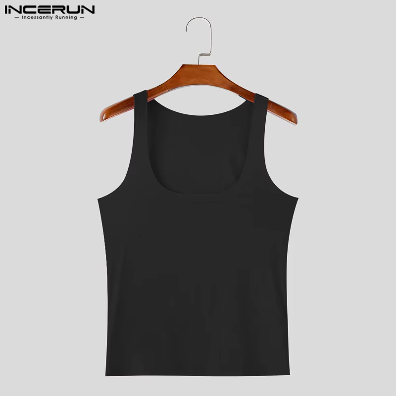 Été hommes débardeurs mode Sexy hauts sans manche INCERUN décontracté haut t-shirt surdimensionné co
