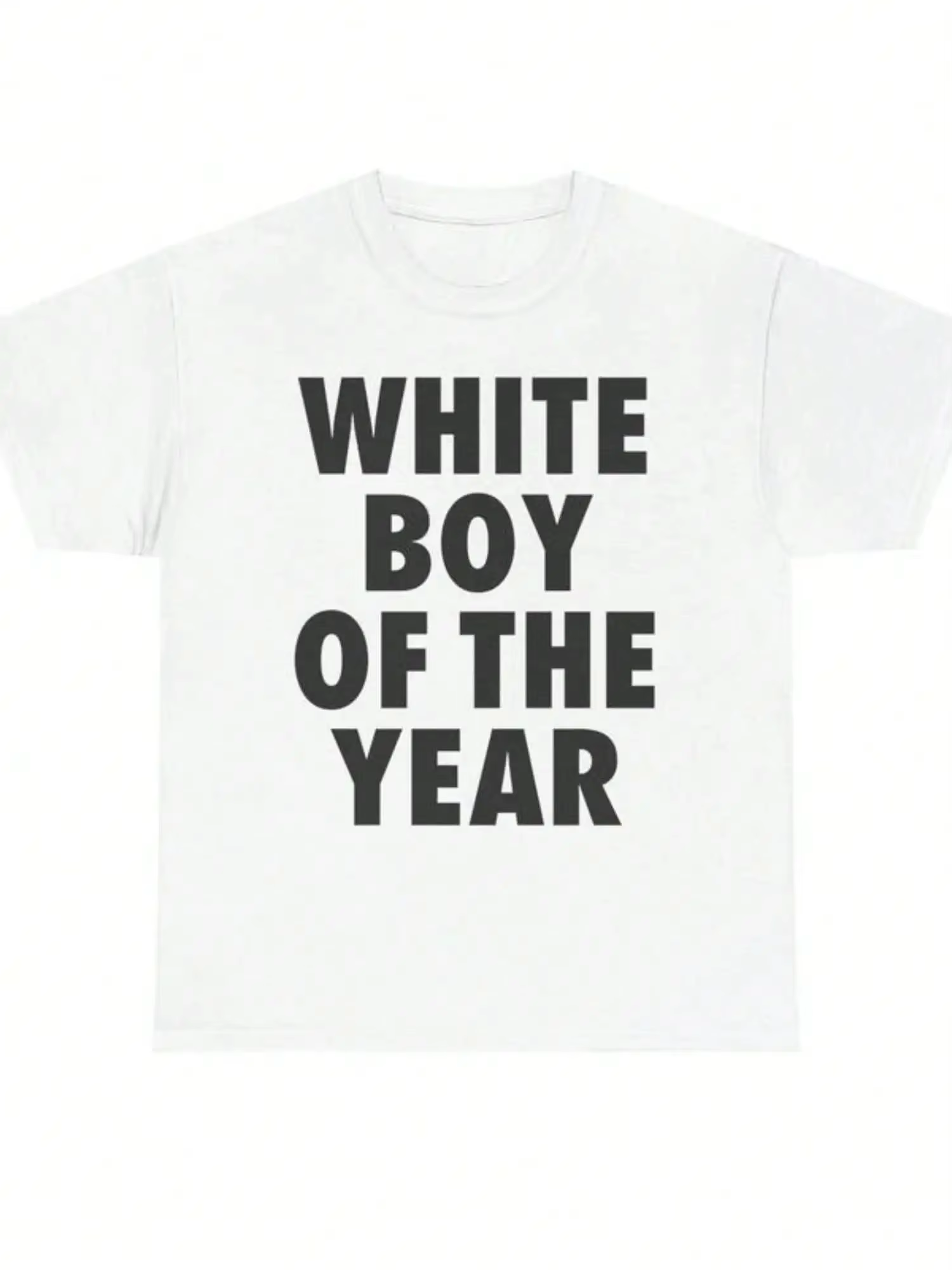 Blanc garçon de l'année t-shirts imprimé à manches courtes T-shirt rétro décontracté Streetwear Vint