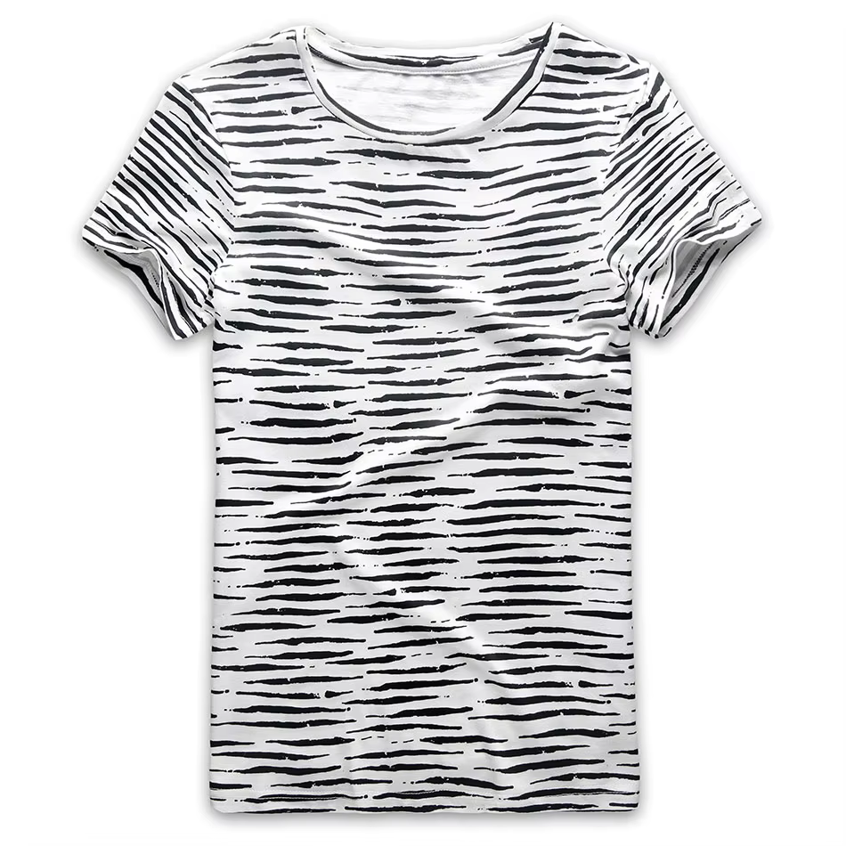 Hommes rayé T-Shirt rayures haut t-shirts mâle mode à manches courtes bleu rouge blanc noir T-Shirt 