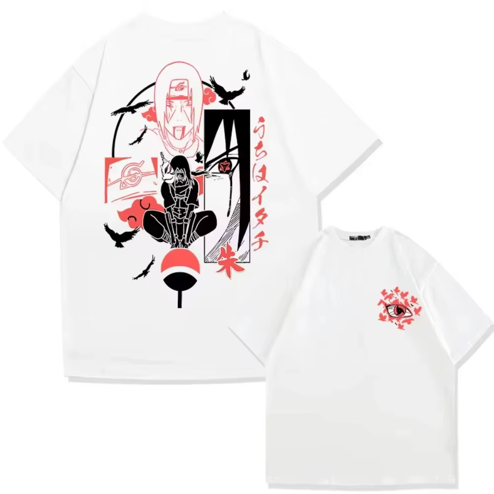 T-shirt Naruto Animation Derivatives, impression Uchiha Itachi Uchiha Sasuke, mode estivale pour hom