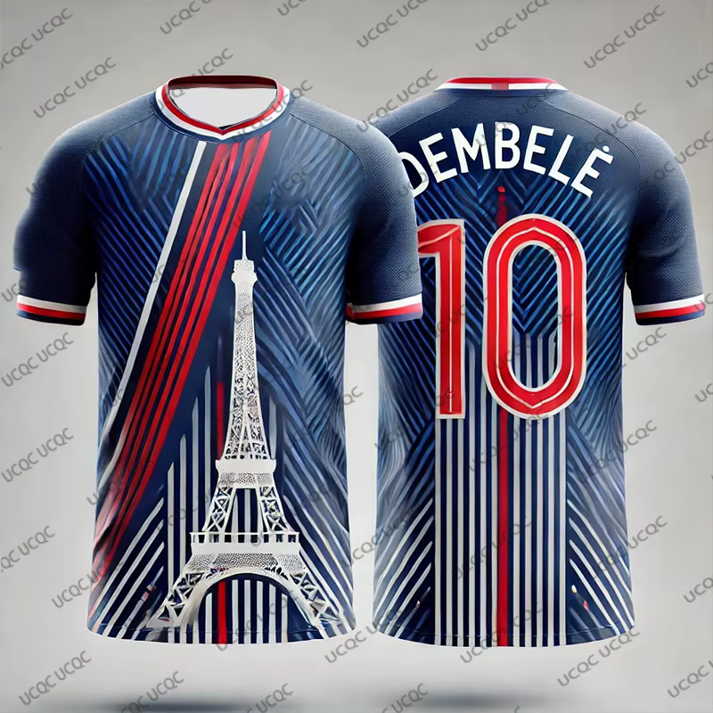 Maillot de Football Dembele No.10, uniforme d'entraînement, respirant, surdimensionné, unisexe, t-sh