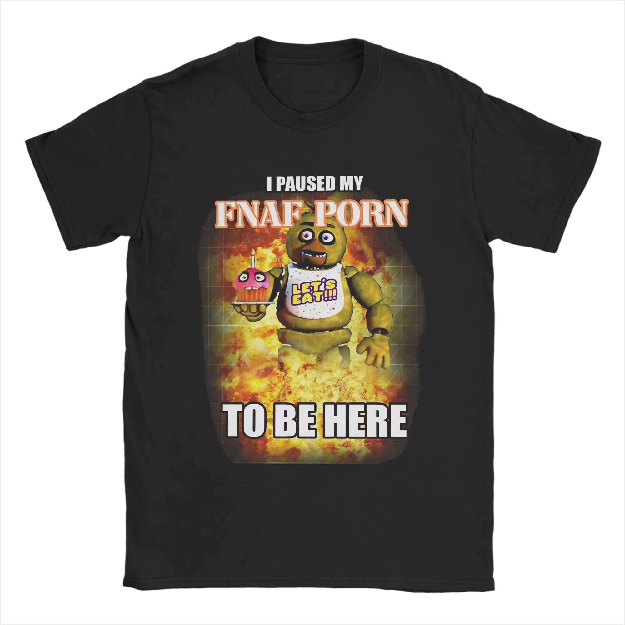 Je suis mis mon porno fnaf pour être ici T-Shirt été FNAF à Freddys T-Shirts homme coton col rond su