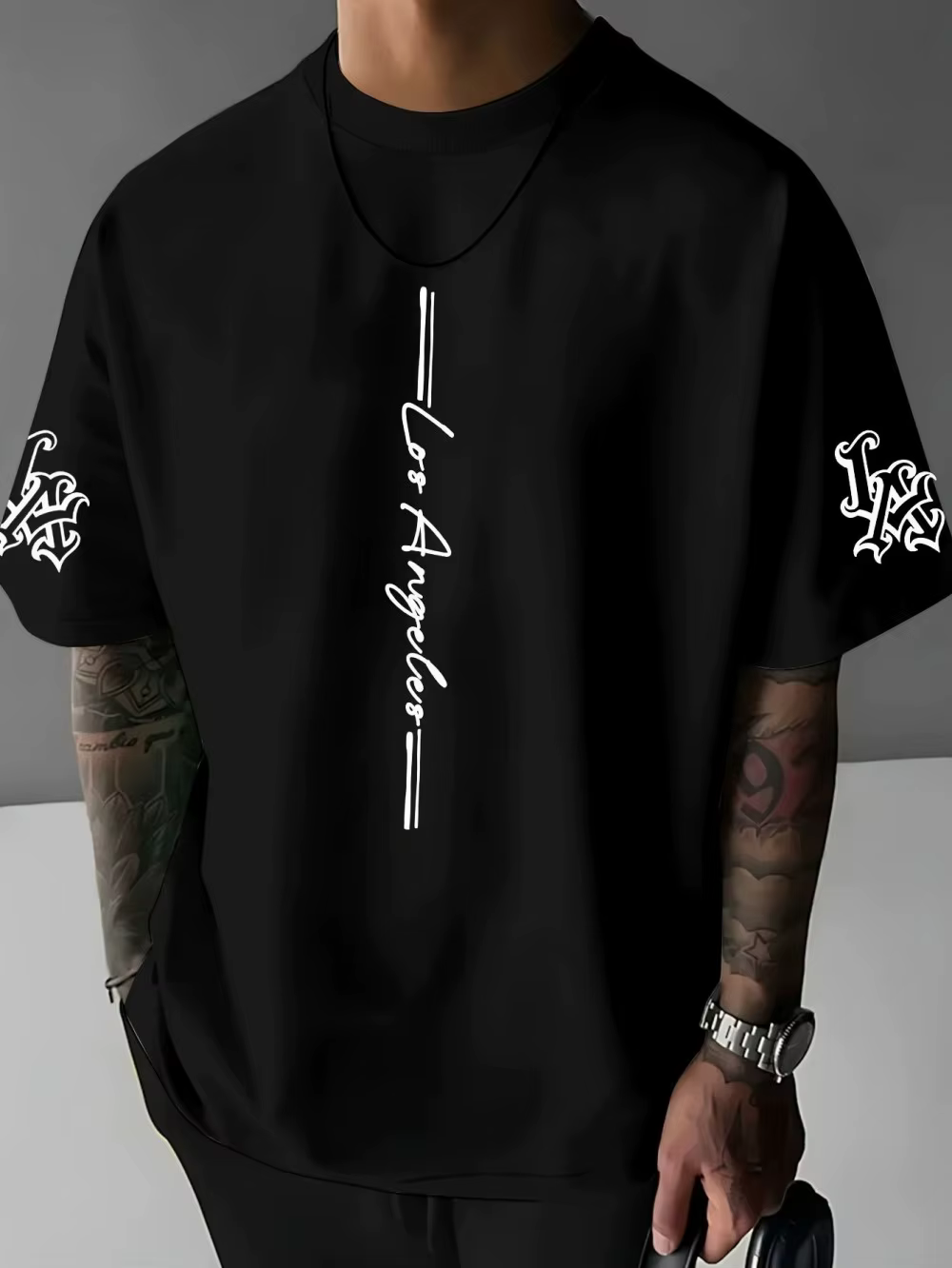 T-shirt Homme Été 2026 - Nouveau Design Minimaliste Lettres Imprimées en 3D - Vêtement de Loisirs Ex