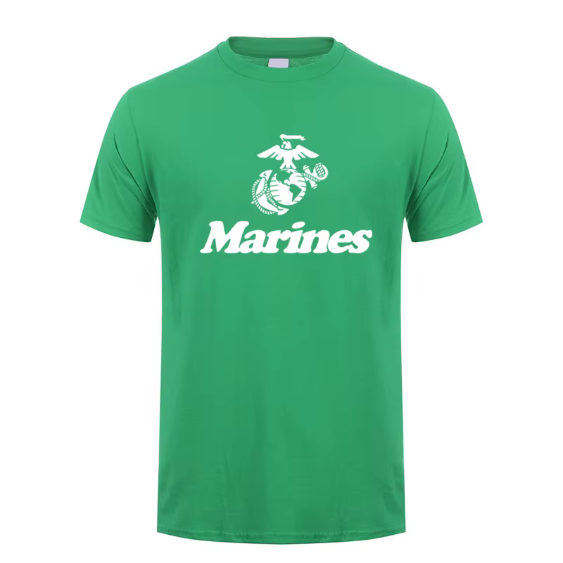 Corps des Marines des Marines américaines USMC militaire t-shirt été hommes coton à manches courtes