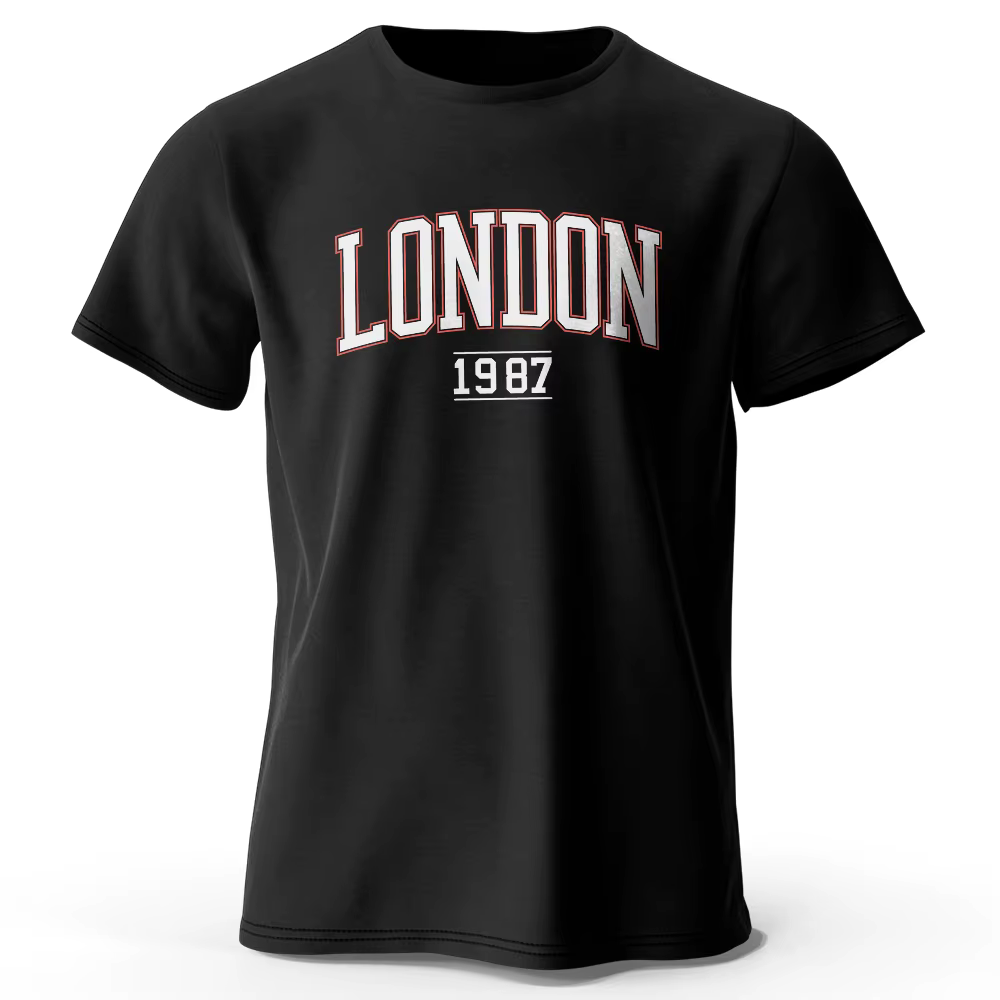 Hommes Londres 1987 Vintage T-shirt Sport 100% coton imprimé surdimensionné t-shirts pour hommes fem